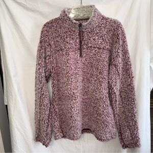 True Grit Frosted Tipped Pile Men's 1/4 Zip, Maroon, Medium